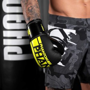 Боксерські рукавиці Phantom APEX Elastic Neon Black/Yellow 16 унцій  (Бинти 4м. в подарунок) - Зображення 5