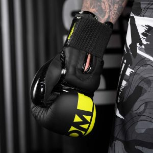 Боксерські рукавиці Phantom APEX Elastic Neon Black/Yellow 16 унцій  (Бинти 4м. в подарунок) - Зображення 8