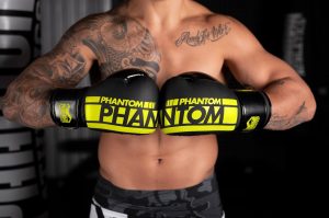 Боксерські рукавиці Phantom APEX Elastic Neon Black/Yellow 16 унцій  (Бинти 4м. в подарунок) - Зображення 7