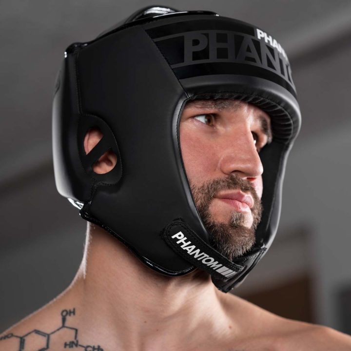 Боксерський шолом Phantom APEX Open Face Head Protection Black (капа в подарунок) - Зображення 6