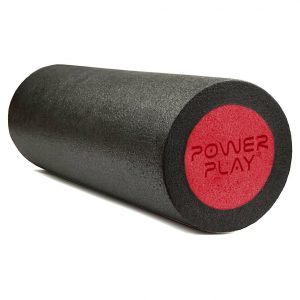 Масажний ролик (роллер) гладкий PowerPlay 4021 Fitness Roller Чорно-червоний (30x15см.) - Зображення 3