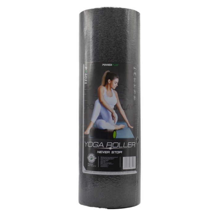 Масажний ролик (роллер) гладкий PowerPlay 4021 Fitness Roller Чорно-зелений (45x15см.) - Зображення 10