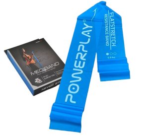 Стрічка-еспандер для фітнесу та реабілітації PowerPlay 4112 0.4мм MediBand Light Синя (6.8 кг) - Зображення 1