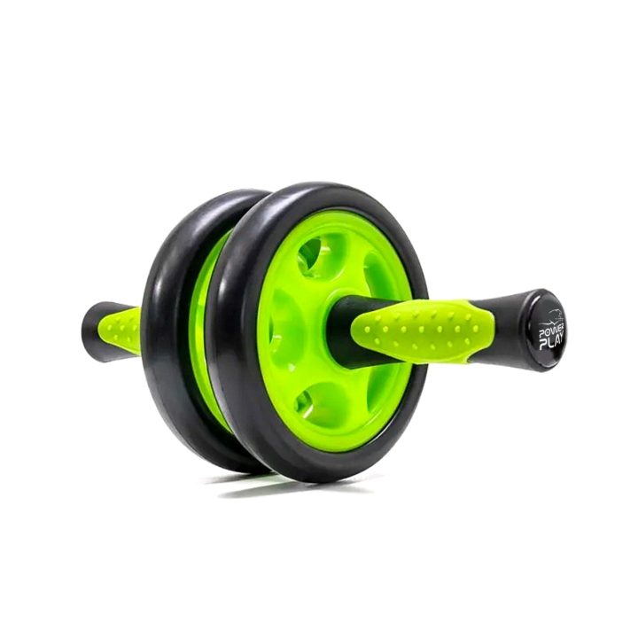 Колесо для преса подвійне PowerPlay 4327 Dual-Core Ab Wheel Чорно-зелене - Зображення 2