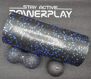 Набір для йоги PowerPlay PP_4008 EPP Foam Roller Set роллер + 2 масажні м'ячі Чорно-синій - Зображення 6