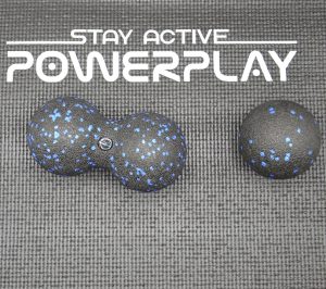 Набір для йоги PowerPlay PP_4008 EPP Foam Roller Set роллер + 2 масажні м'ячі Чорно-синій - Зображення 7