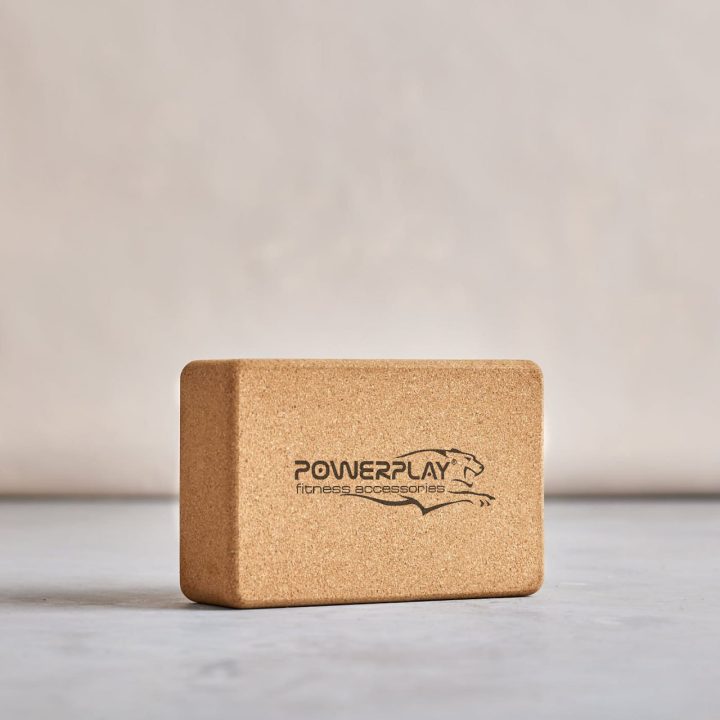 Блоки для йоги 2шт. PowerPlay PP_4006 з пробкового дерева Cork Yoga Block (пара) + резинка 7.5кг супротив - Зображення 6
