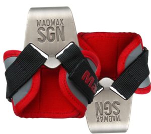 Гаки для тяги на зап'ястя MadMax MFA-330 Lat Hooks Antic silver/Grey/Red - Зображення 1