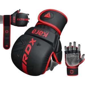 Рукавиці для ММА (Греплінгові рукавички) RDX F6 KARA Matte Red Plus S/M (капа у комплекті) - Зображення 3