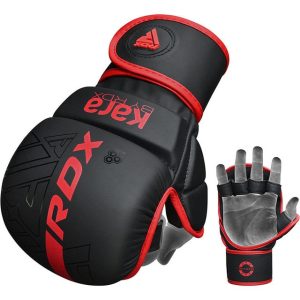 Рукавиці для ММА (Греплінгові рукавички) RDX F6 KARA Matte Red Plus S/M (капа у комплекті) - Зображення 5