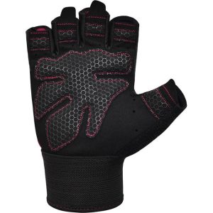 Рукавички для фітнесу RDX W1 HALF PINK PLUS-M - Зображення 4