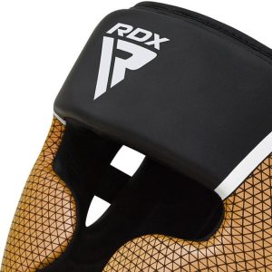 Боксерський шолом RDX AURA PLUS T-17 Black Golden S (капа у комплекті) - Зображення 4