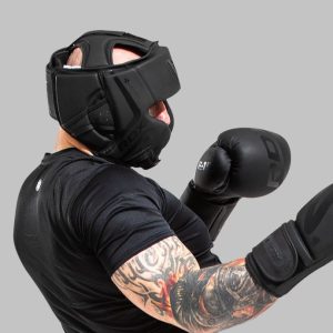 Боксерський шолом RDX T15 Noir Cheek Protector Matte Black  M (капа у комплекті) - Зображення 8