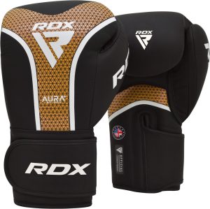 Боксерські рукавиці RDX AURA PLUS T-17 Black Golden 12 унцій (капа в комплекті) - Зображення 2