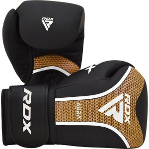 Боксерські рукавиці RDX AURA PLUS T-17 Black Golden 12 унцій (капа в комплекті) - Зображення 3