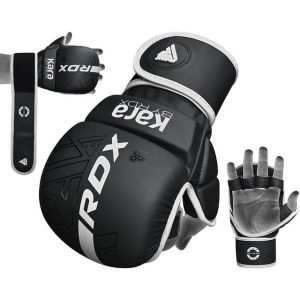 Рукавиці для ММА (Греплінгові рукавички) RDX F6 KARA Matte White Plus L/XL (капа у комплекті) - Зображення 3