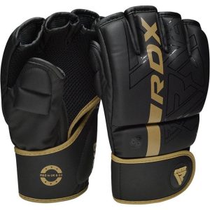 Рукавиці для ММА RDX F6 KARA Matte Golden L (капа у комплекті) - Зображення 3