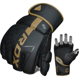 Рукавиці для ММА RDX F6 KARA Matte Golden L (капа у комплекті) - Зображення 7