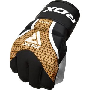 Рукавиці для ММА RDX AURA PLUS T-17 Black Golden L (капа у комплекті) - Зображення 5