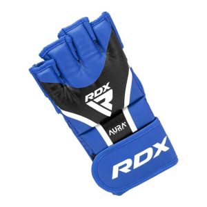 Рукавиці для ММА RDX AURA PLUS T-17 Blue/Black M (капа у комплекті) - Зображення 4