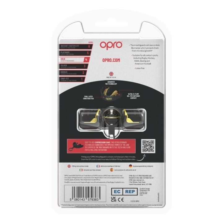 Капа OPRO Gold Braces під брекети доросла (вік 11+) Blackl/Gold (art.102506001) - Зображення 6