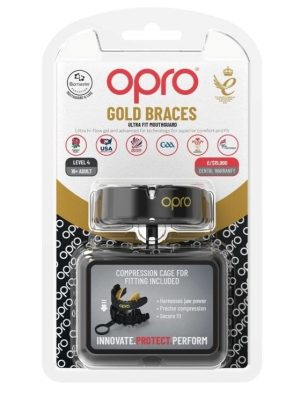 Капа OPRO Gold Braces під брекети доросла (вік 11+) Blackl/Gold (art.102506001) - Зображення 5