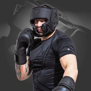 Боксерський шолом RDX T15 Noir Cheek Protector Matte Black  M (капа у комплекті) - Зображення 6