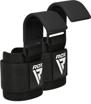 Гаки для тяги на зап'ястя RDX W5 Gym Hook Strap Black Plus - Зображення 1