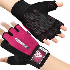 Рукавички для фітнесу RDX W1 Half Pink S - Зображення 6