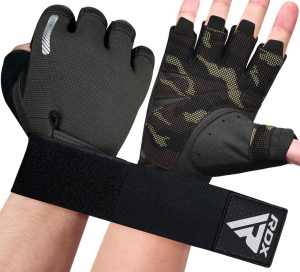 Рукавички для фітнесу RDX T2 Half Brown M - Зображення 5