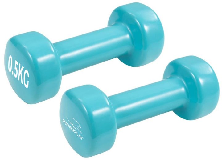 Гантелі вінілові PowerPlay 2 * 0,5 кг. PP_4103 Блакитні (2шт. - пара) - Зображення 2