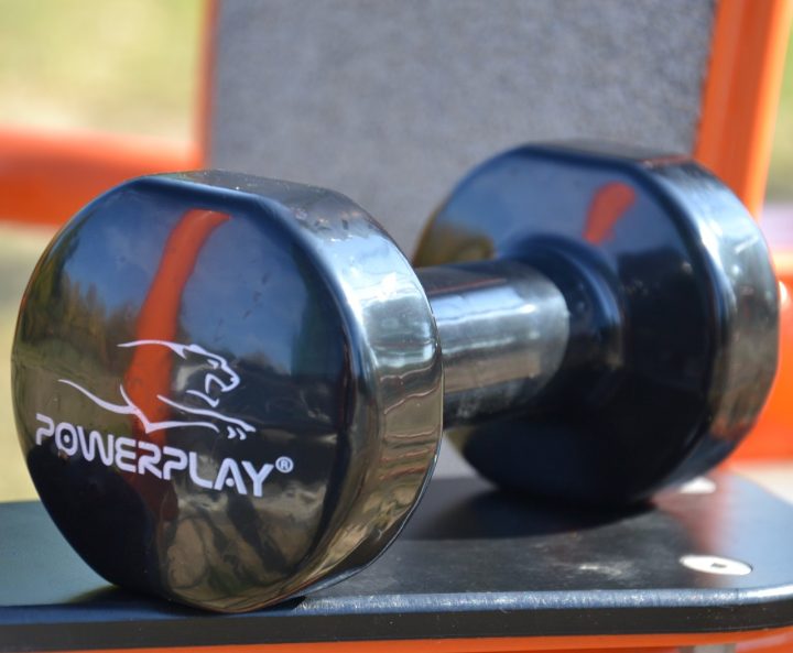 Гантелі вінілові PowerPlay 2 * 1,5 кг. PP_4121 Чорні (2шт. - пара) + Резинка для фітнесу 7,5кг - Зображення 7