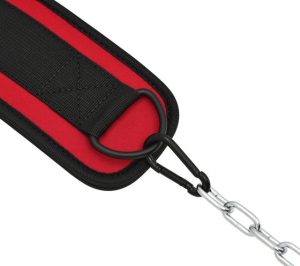 Пояс для обтяжень з ланцюгом RDX PRO DIPPING BELT 2 LAYER  неопреновий Red - Зображення 3