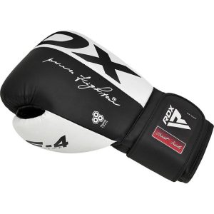 Боксерські рукавиці RDX F4 Boxing Sparring Gloves Hook&Loop WHITE/BLACK 14 унцій (капа у комплекті) - Зображення 3