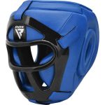 Боксерський шолом RDX T1 Grill Full Blue M (капа у комплекті) - Зображення 2