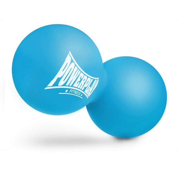 Масажний силіконовий подвійний м'яч PowerPlay PP-4355 Silicone Lacrosse Peanut Ball (6.3*12.6см.) Синій - Зображення 2