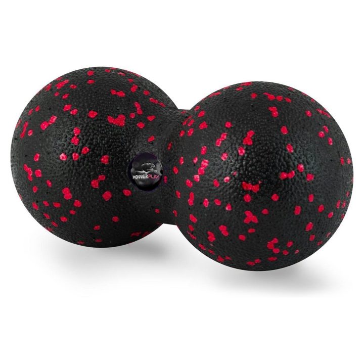 Масажний м'яч подвійний PowerPlay PP-4352 Epp foam peanut ball (d8*16cm.) Чорно/Червоний - Зображення 3