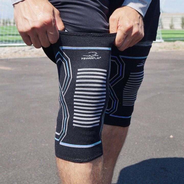 Наколінники спортивні PowerPlay PP-4099 Knee Support Чорно/Сині L/XL (пара) - Зображення 3