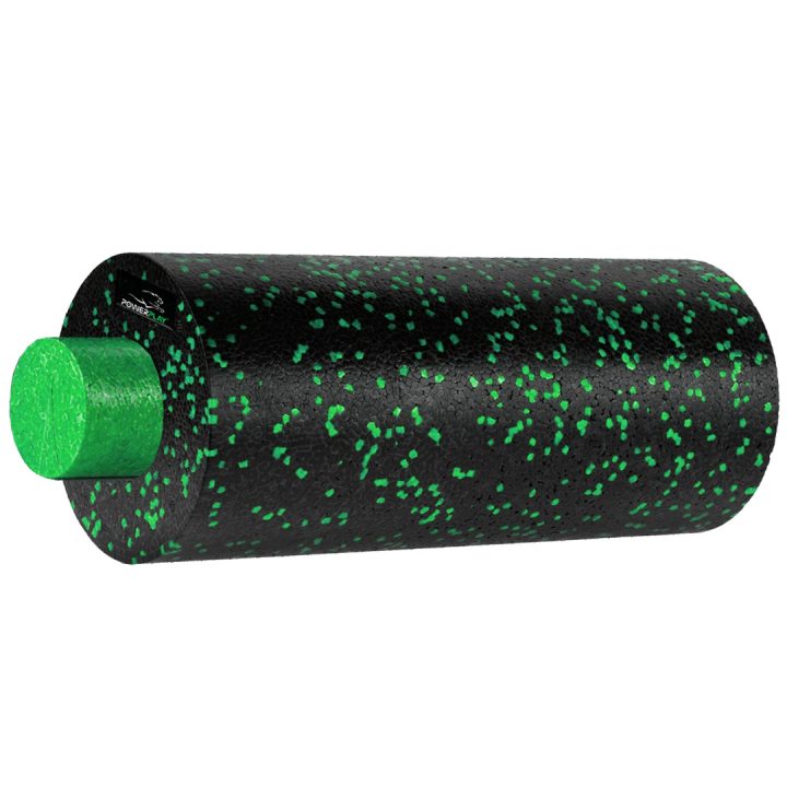 Масажний ролик (роллер) гладкий PowerPlay PP-4348 2 in 1 EPP Foam Roller Чорно/Зелений (33x14см.) - Зображення 2