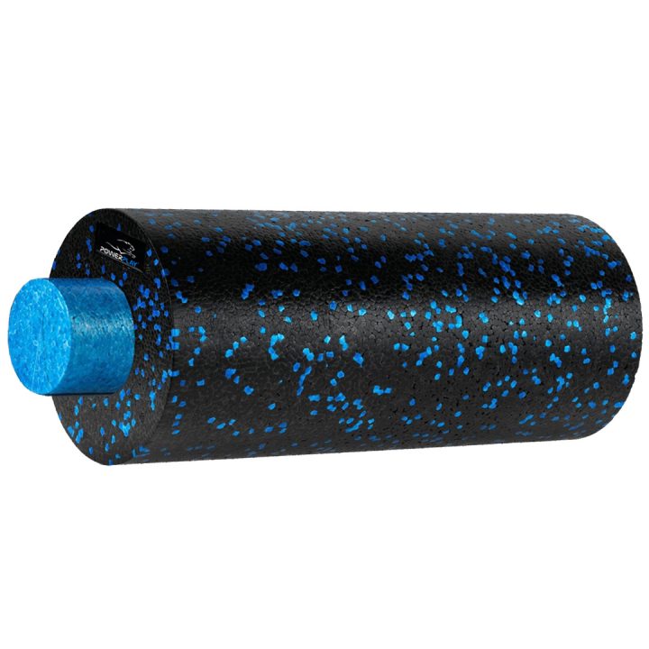 Масажний ролик (роллер) гладкий PowerPlay PP-4348 2 in 1 EPP Foam Roller Чорно/Синій (33x14см.) - Зображення 2