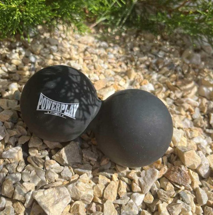 Масажний силіконовий подвійний м'яч PowerPlay PP-4355 Silicone Lacrosse Peanut Ball (6.3*12.6см.) Чорний - Зображення 5