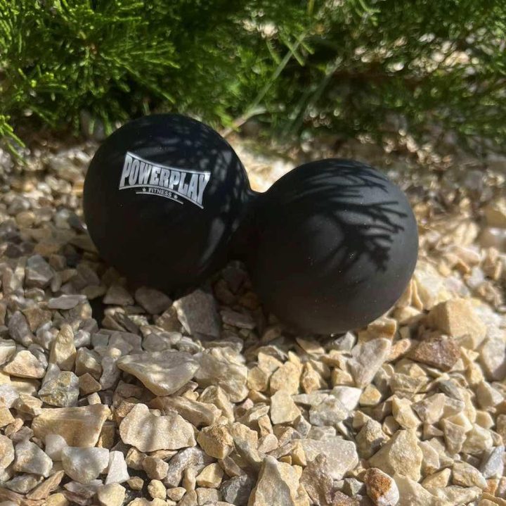 Масажний силіконовий подвійний м'яч PowerPlay PP-4355 Silicone Lacrosse Peanut Ball (6.3*12.6см.) Чорний - Зображення 4