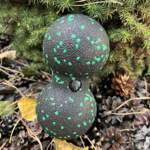 Масажний м'яч подвійний PowerPlay PP-4352 Epp foam peanut ball (d8*16cm.) Чорно/Зелений - Зображення 8