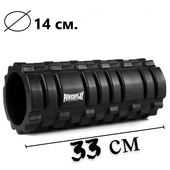 Масажний ролик (роллер) PowerPlay 4025 Massage Roller Чорний (33x14см.) - Зображення 10