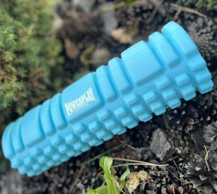 Масажний ролик (роллер) PowerPlay 4342 Massage Roller Синій (30x10см.) - Зображення 3