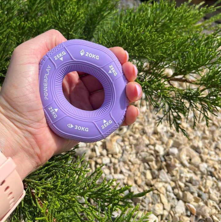 Еспандер кистьовий силіконовий PowerPlay PP-4331 Hand Grip Medium 20-25-30 кг. Фіолетовий - Зображення 6