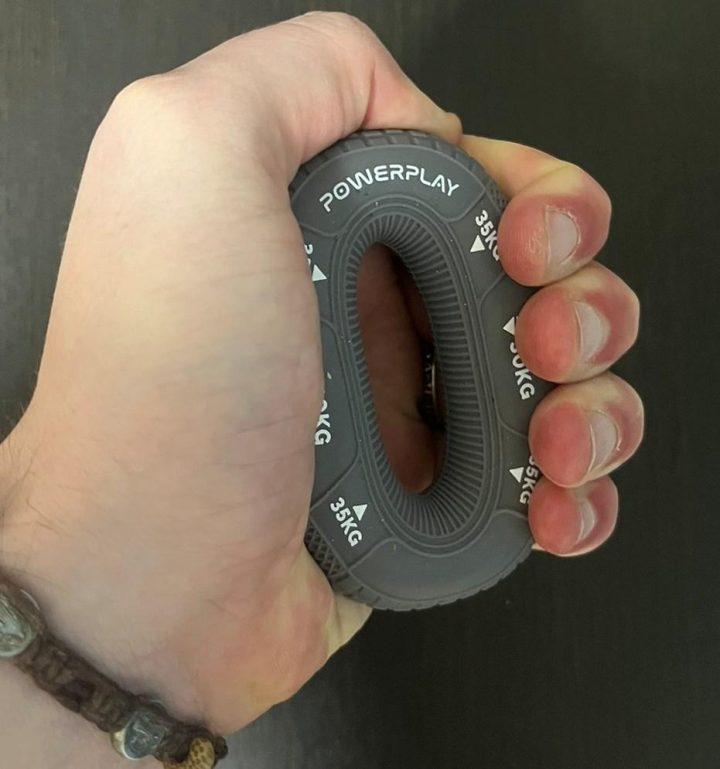 Еспандер кистьовий силіконовий PowerPlay PP-4331 Hand Grip Large 30-35-40 кг. Сірий - Зображення 3