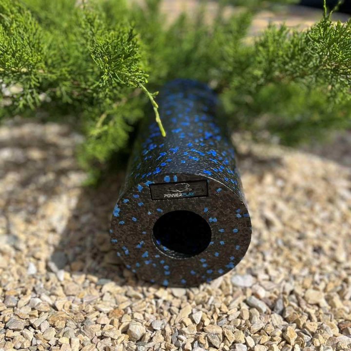 Масажний ролик (роллер) гладкий PowerPlay PP-4348 2 in 1 EPP Foam Roller Чорно/Синій (33x14см.) - Зображення 9