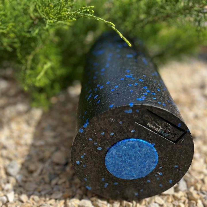 Масажний ролик (роллер) гладкий PowerPlay PP-4348 2 in 1 EPP Foam Roller Чорно/Синій (33x14см.) - Зображення 5