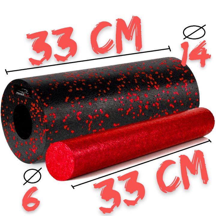 Масажний ролик (роллер) гладкий PowerPlay PP-4348 2 in 1 EPP Foam Roller Чорно/Червоний (33x14см.) - Зображення 10